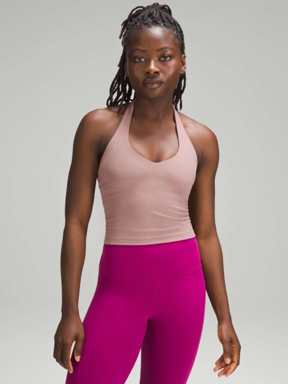 Women’s Halter Crop Tank Top - Dusty Rose